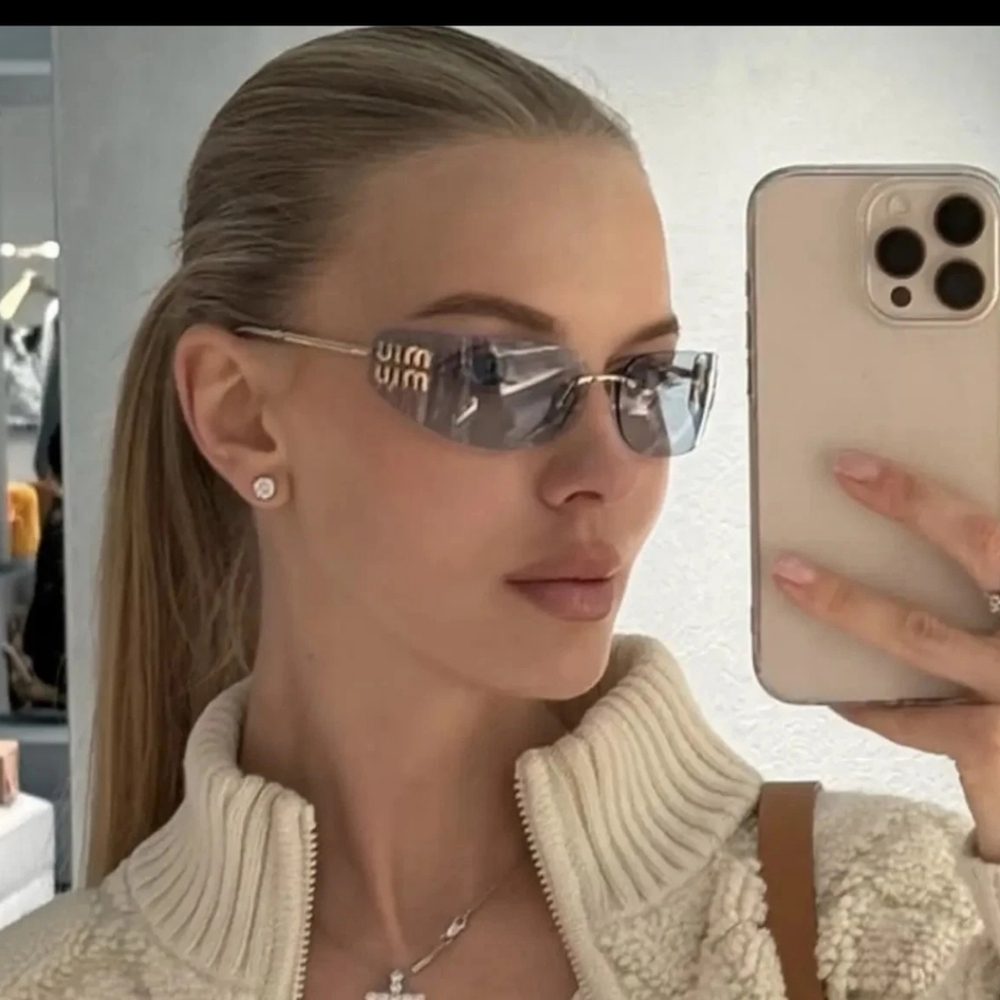 Miu Miu A51s Blue and Gold Sunglasses - Picture 5 of 11